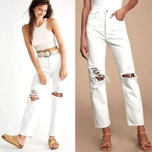 Agolde 90’s Loose Oversized Organic Cotton Jeans in Vanish White